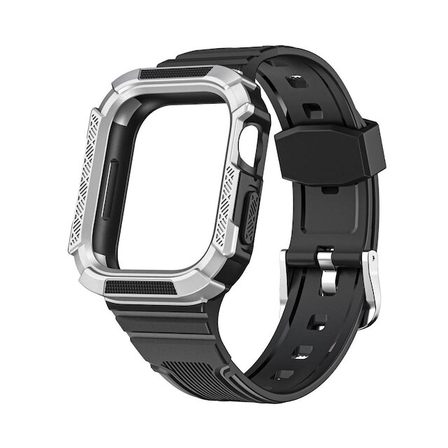 Menor preço em Pulseira Personalize Watch Armadura compatível com Apple Watch 41mm Series 7 - Preto+Prata