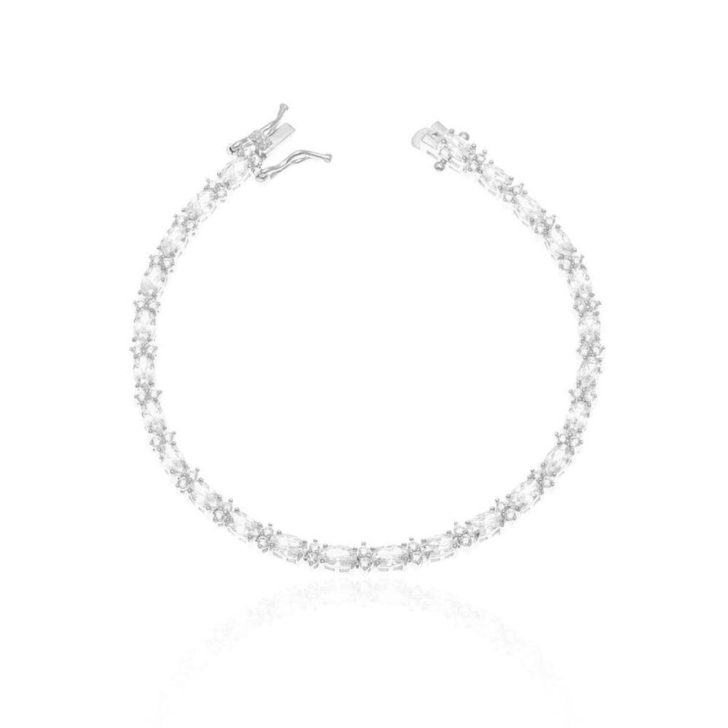 Pulseira Riviera Zircônias Ovais Intercalada Com Duas Mini Zircônias