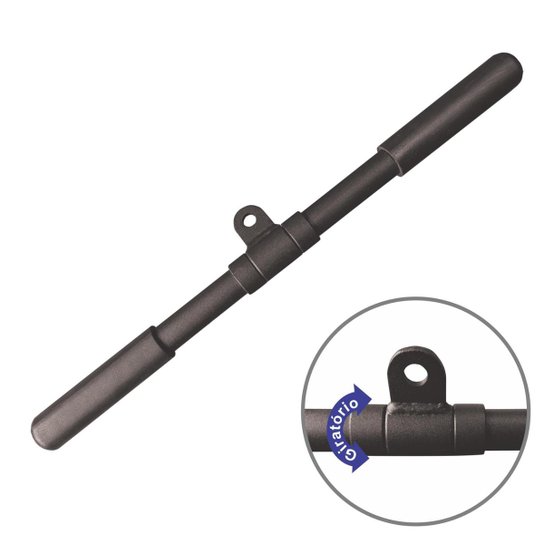 Puxador Barra Reta Pulley com Giro - 50cm - Preto Menor preço em Puxador Barra Reta Pulley com Giro - 50cm - Preto