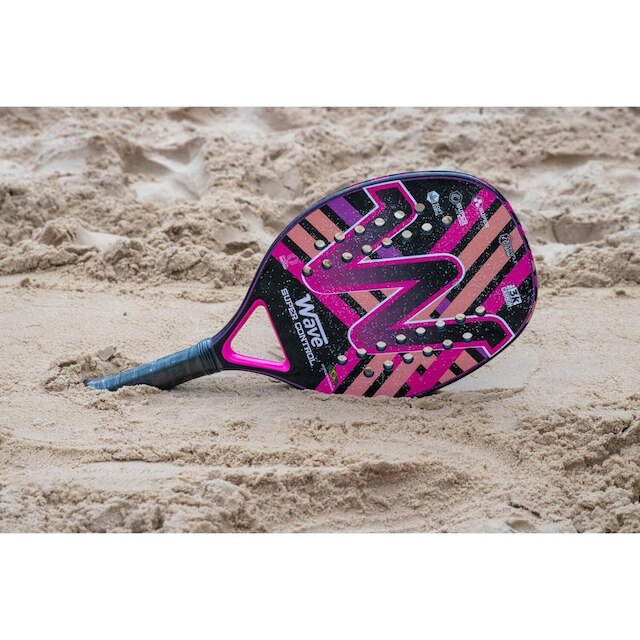 Raquete de Beach Tennis Super Control 3K Rosa e Preto - Wave