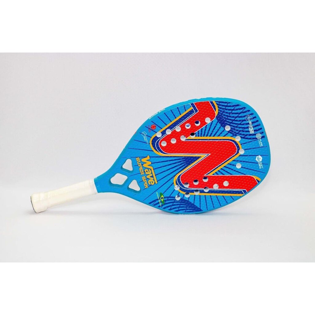 Raquete de Beach Tennis Super Spin Vermelho e Azul -  Wave