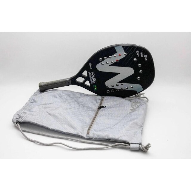 Raquete de Beach Tennis Wave Super Spin Cinza e Preto Carbono