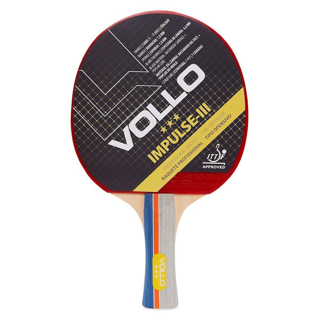 Raquete de Tênis de Mesa Ping Pong Impulse III Vollo Aprovada ITTF