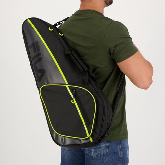 Raqueteira Fila Team Preta e Cinza - Preto Menor preço em Raqueteira Fila Team Preta e Cinza - Preto