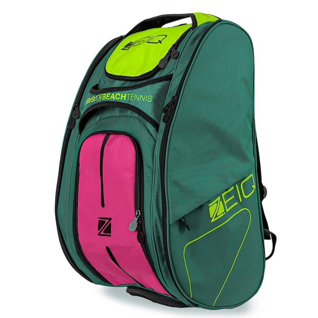 Raqueteira Zeiq Beach Pro Verde e Rosa