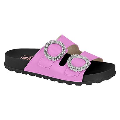 Rasteira Moleca Fivela Pedraria Tratorada - Feminino