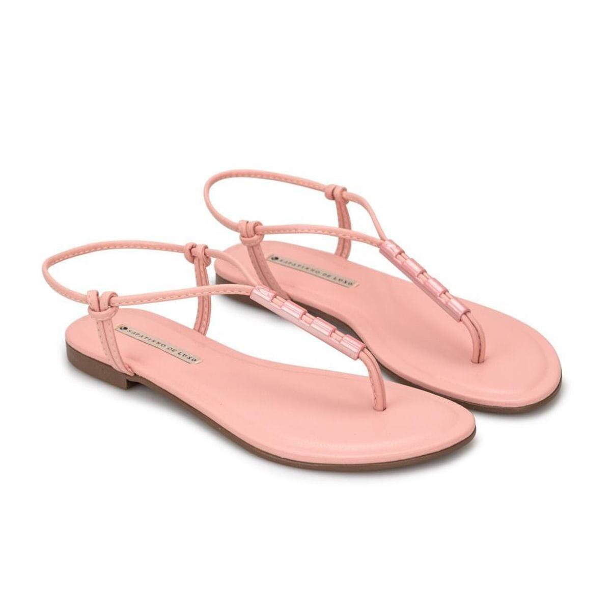Rasteira Napa Soft Metalizado Ouro Light SAPATINHO DE LUXO - Azul Claro |  Netshoes