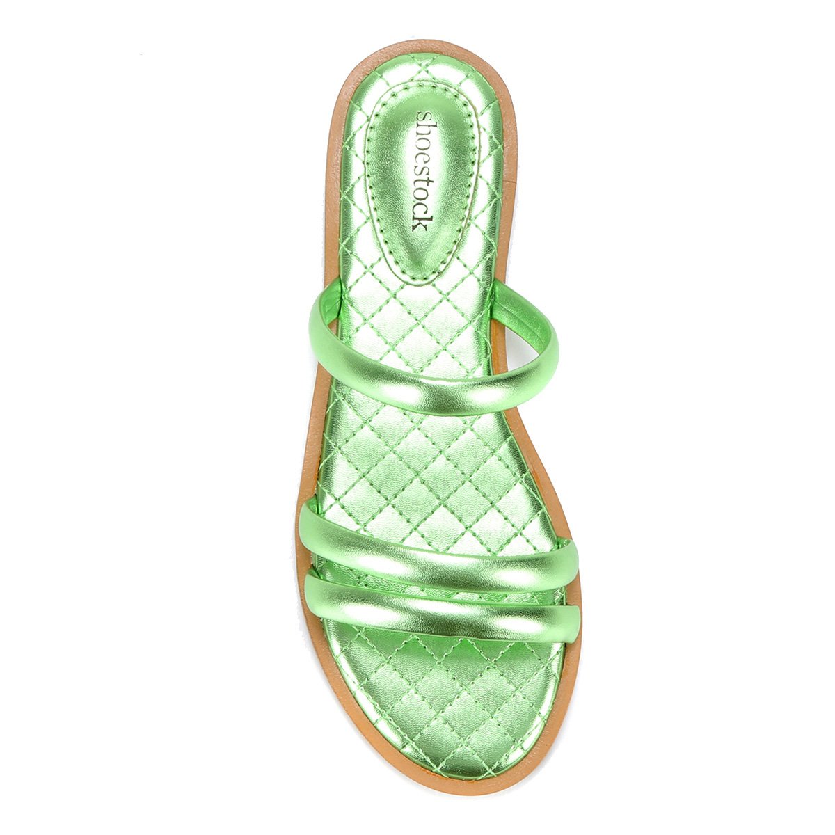 Rasteira Shoestock Tiras Matelassê Metalizada - 4