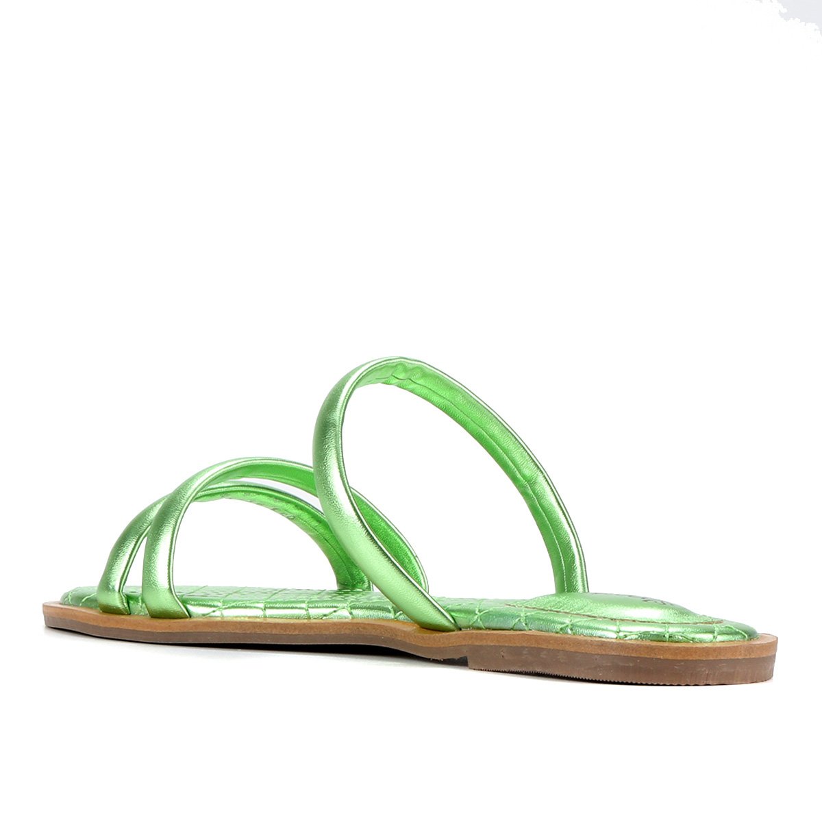 Rasteira Shoestock Tiras Matelassê Metalizada - 5