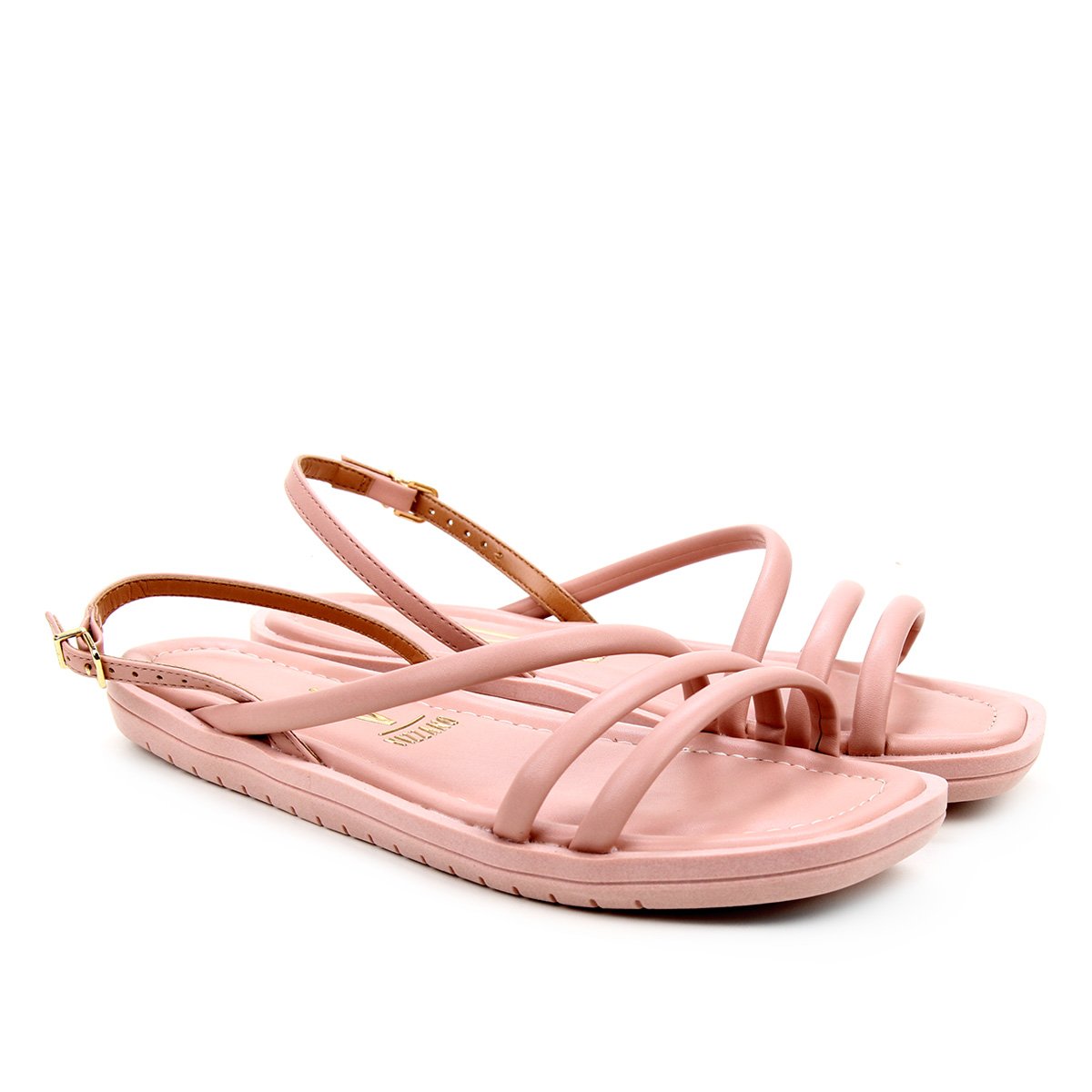 Rasteira Vizzano Multi Tiras Feminina - Rosa | Netshoes