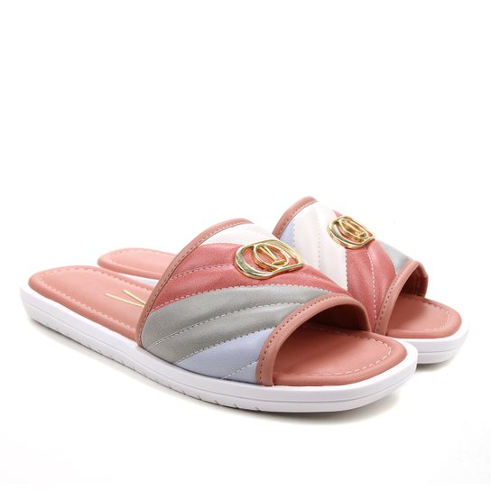 Rasteira Vizzano Slide Color - Coral Menor preço em Rasteira Vizzano Slide Color - Coral