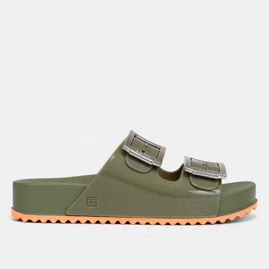 Rasteira Zaxy Partner Fivela Feminina - Verde Menor preço em Rasteira Zaxy Partner Fivela Feminina - Verde