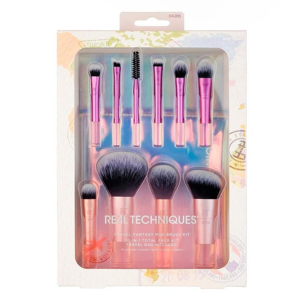 Real Techniques Kit - 10 Pincéis + Bolsa Travel Fantasy Kit