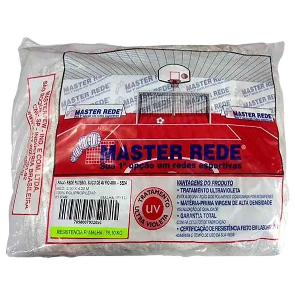 Rede Society 4 Metros Fio 4mm Seda Master - 1 Par