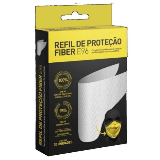 Refil com 30 filtros para máscara de proteção esportiva Fiber E96 - Branco Menor preço em Refil com 30 filtros para máscara de proteção esportiva Fiber E96 - Branco