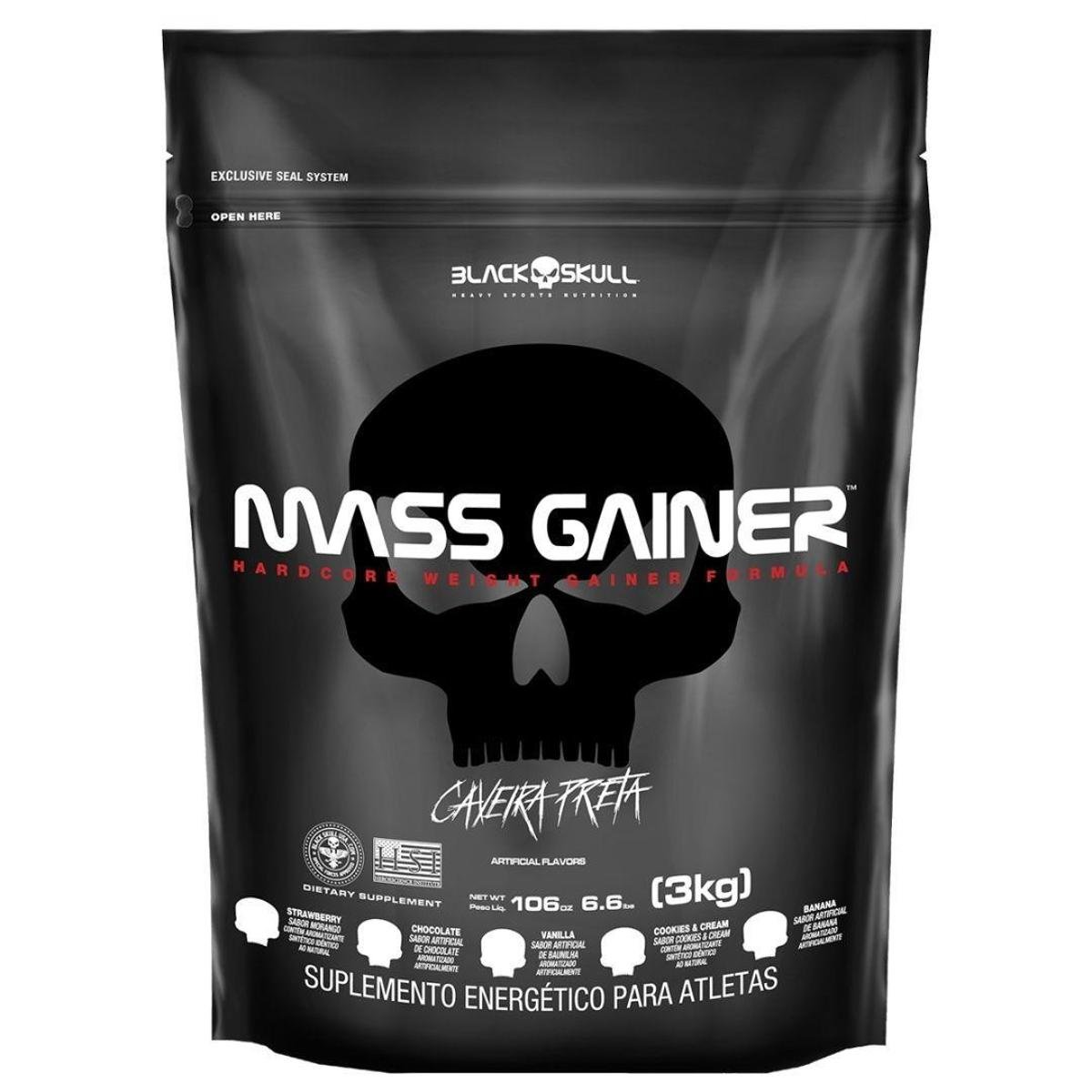 Refil Mass Gainer 3 Kg- Black Skull Menor preço em Refil Mass Gainer 3 Kg- Black Skull