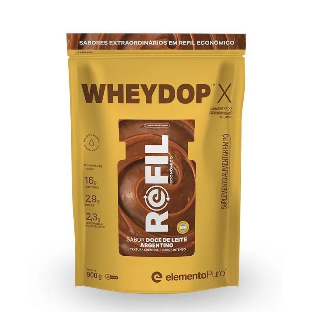 Refil Wheydop X Doce de Leite Argentino 900g - Elemento Puro