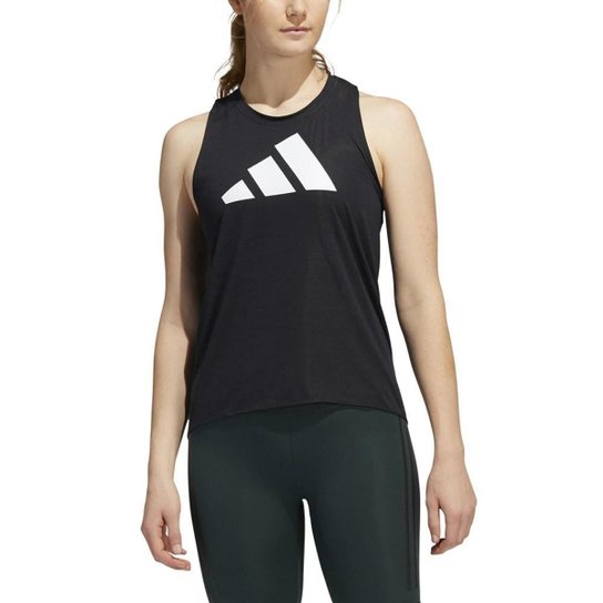 Regata Adidas 3 Stripes Logo Feminina - Preto+Branco Menor preço em Regata Adidas 3 Stripes Logo Feminina - Preto+Branco