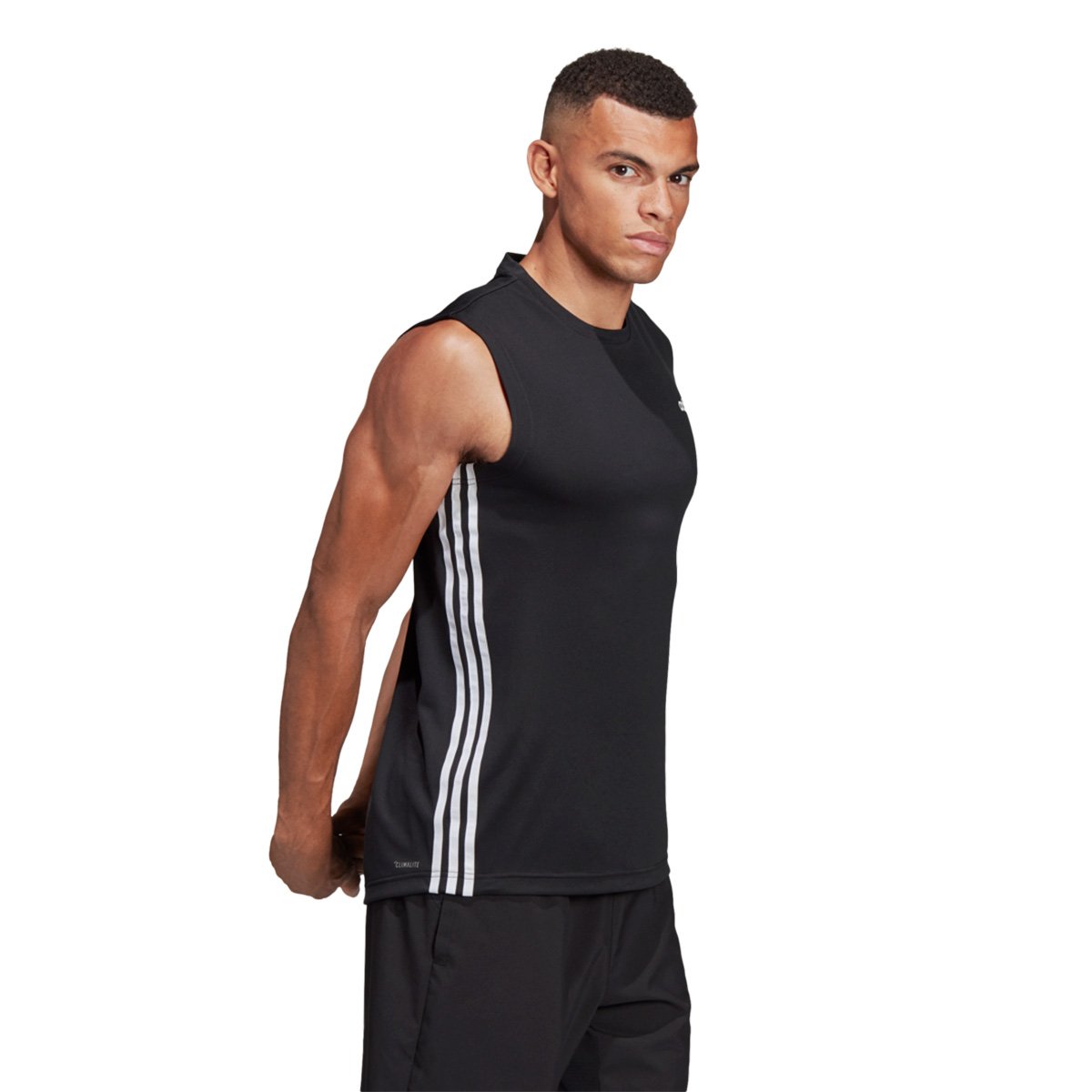 Regata Adidas D2M 3 Stripe Masculina - Preto | Netshoes