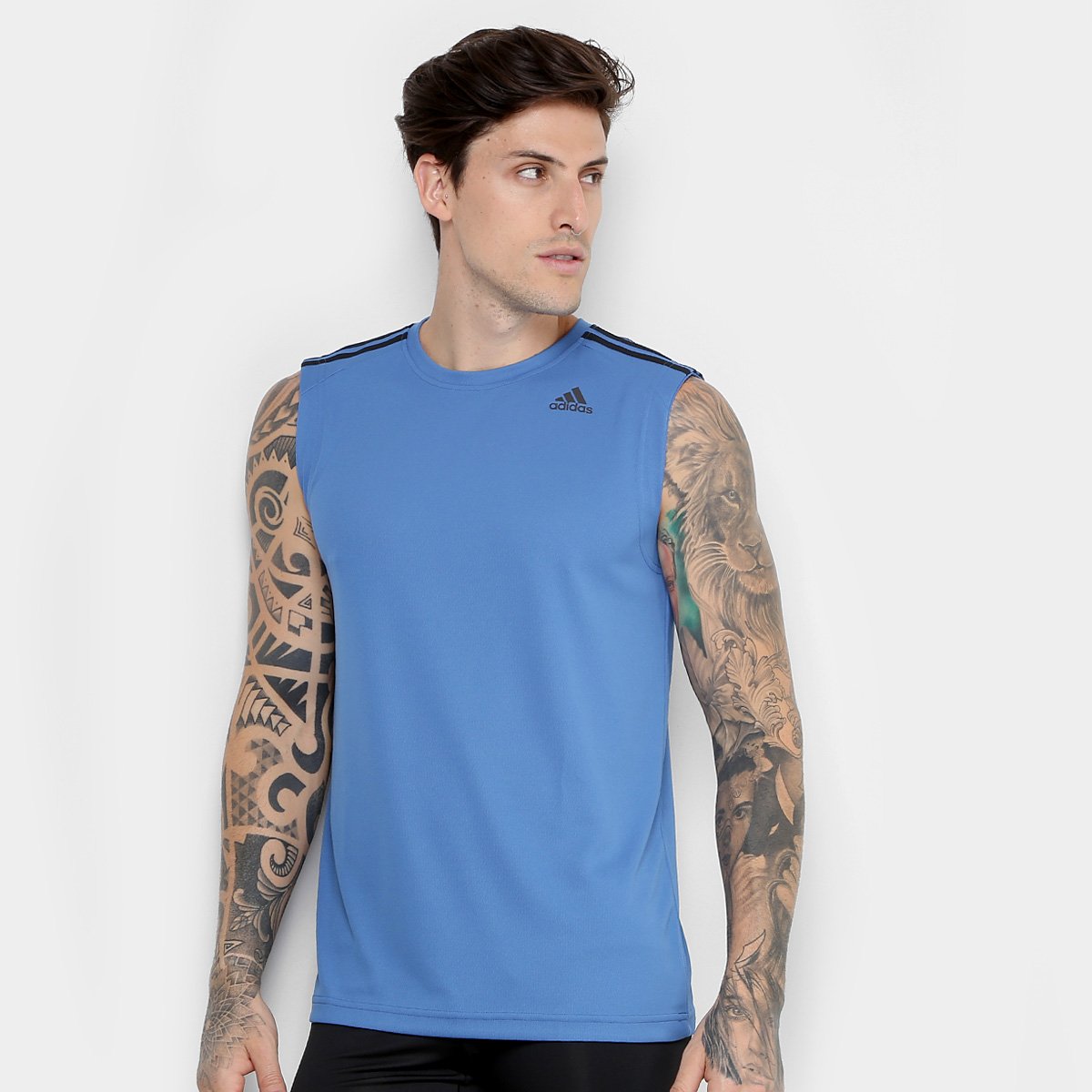 regata adidas d2m 3 stripes masculina