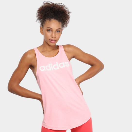 Regata Adidas Essentials Linear Feminina - Rosa+Branco é ruim? Regata Adidas Essentials Linear Feminina - Rosa+Branco é boa?