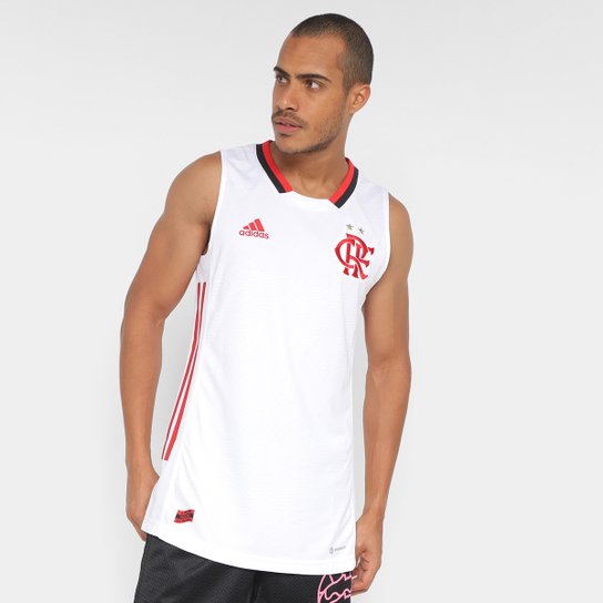 Regata Adidas Flamengo II 22/23 Masculina - Branco+Vermelho Menor preço em Regata Adidas Flamengo II 22/23 Masculina - Branco+Vermelho