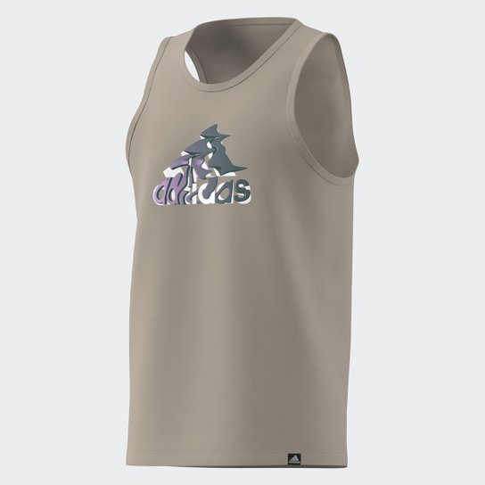 Regata Adidas Graphic Logo Masculina - Bege Menor preço em Regata Adidas Graphic Logo Masculina - Bege