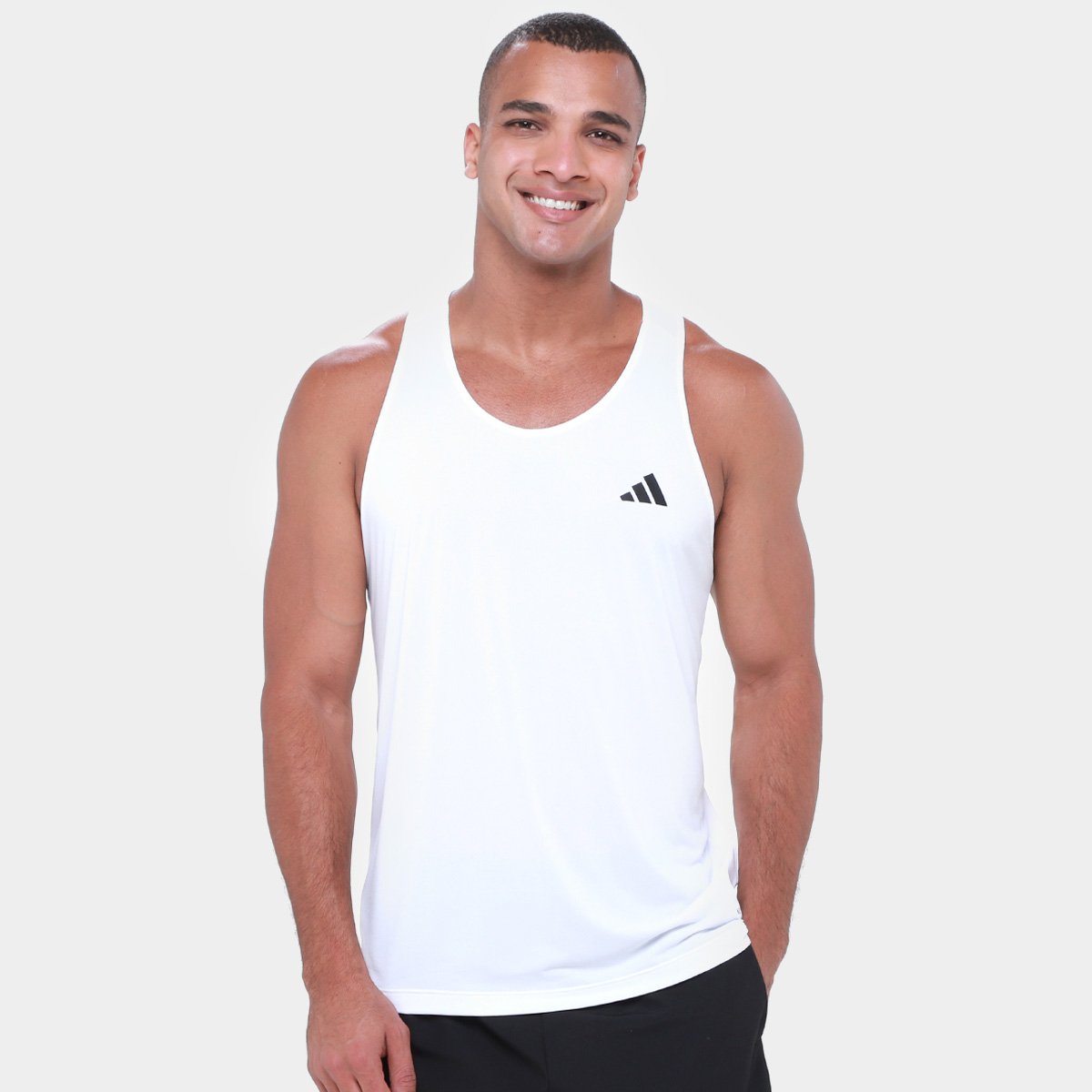 Regata Adidas Own The Run 3 Listras Masculina Menor preço em Regata Adidas Own The Run 3 Listras Masculina