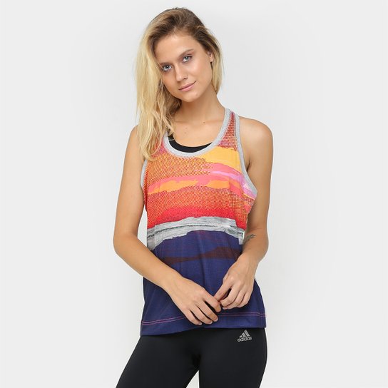 Regata Adidas Stellasport Nature Feminina - Cinza+Laranja