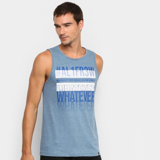 Regata All Free Whatever Masculina - Azul Menor preço em Regata All Free Whatever Masculina - Azul