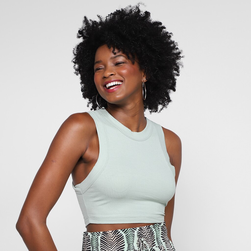 Regata All's Cropped Canelado Feminino
