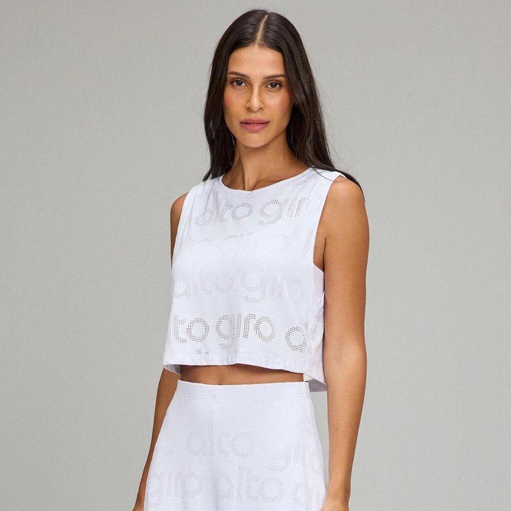Regata Alto Giro Cropped Mesh SM25 Branco