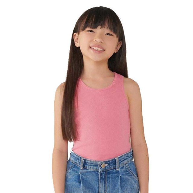 Menor preço em Regata Básica Infantil Feminina Em Ribana Hering Kids - Rosa