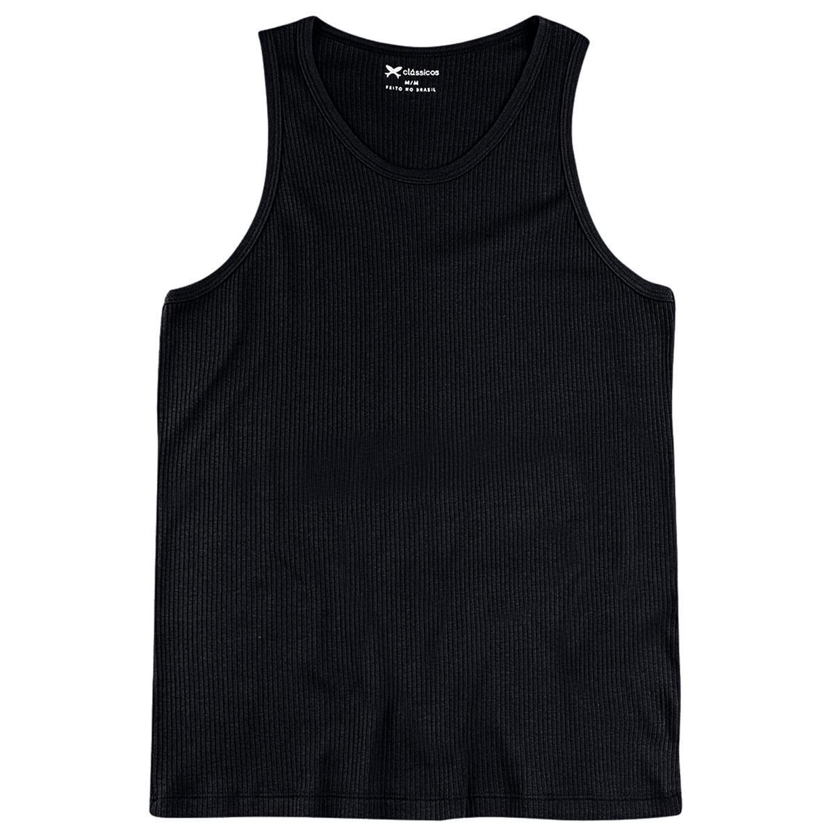 Regata Básica Slim Em Ribana Masculina Menor preço em Regata Básica Slim Em Ribana Masculina