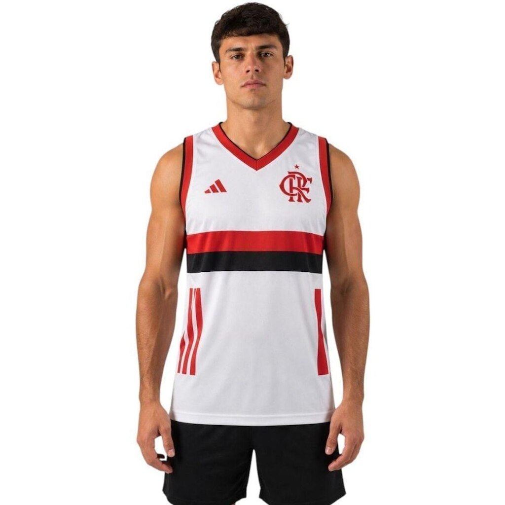 Regata Basquete Adidas Flamengo II 2026/27 Masculina - Branco 3GG