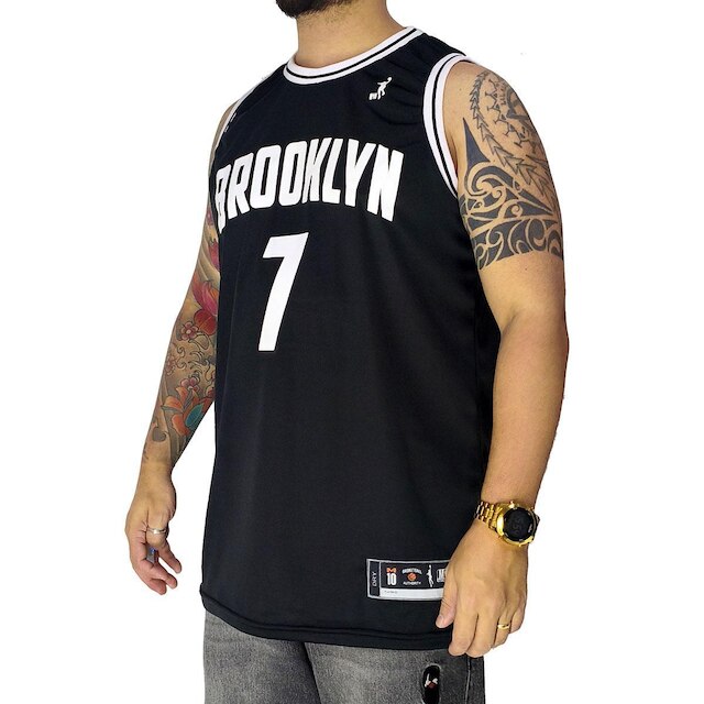 Regata Basquete M10 Plus Size Brooklyn 7 Preto Aero Dry