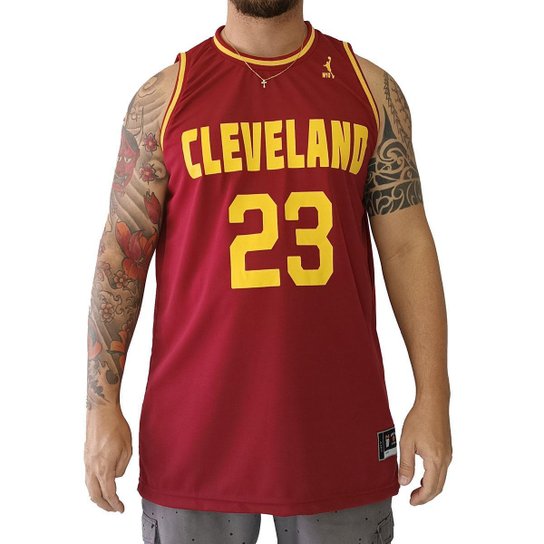 Regata Basquete Plus Size M10 Slam Cleveland 23 - Vinho Menor preço em Regata Basquete Plus Size M10 Slam Cleveland 23 - Vinho