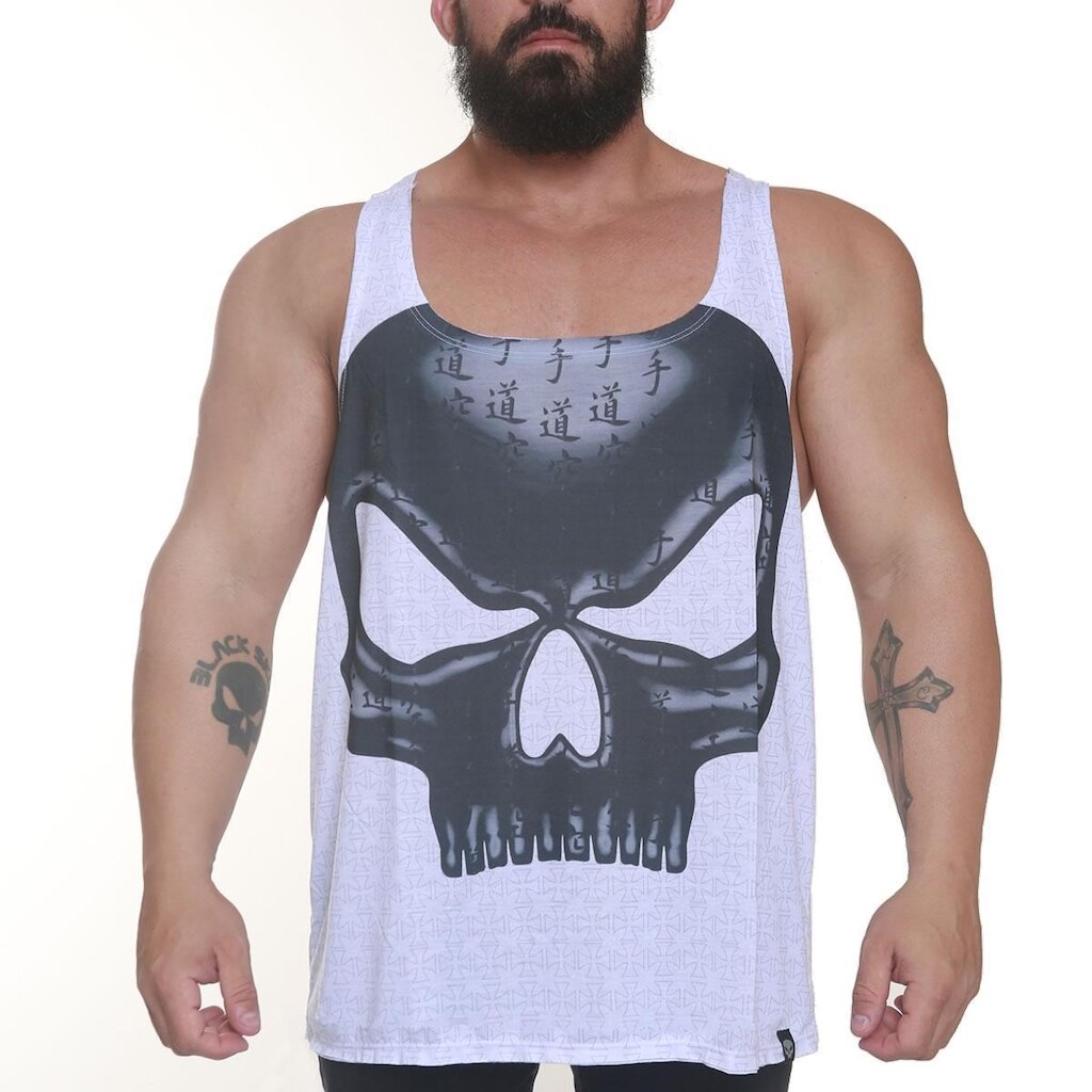 REGATA BODYBUILDER FLEX WHELLER BRANCO - BLACK SKULL - CLOTHING (XXL2)