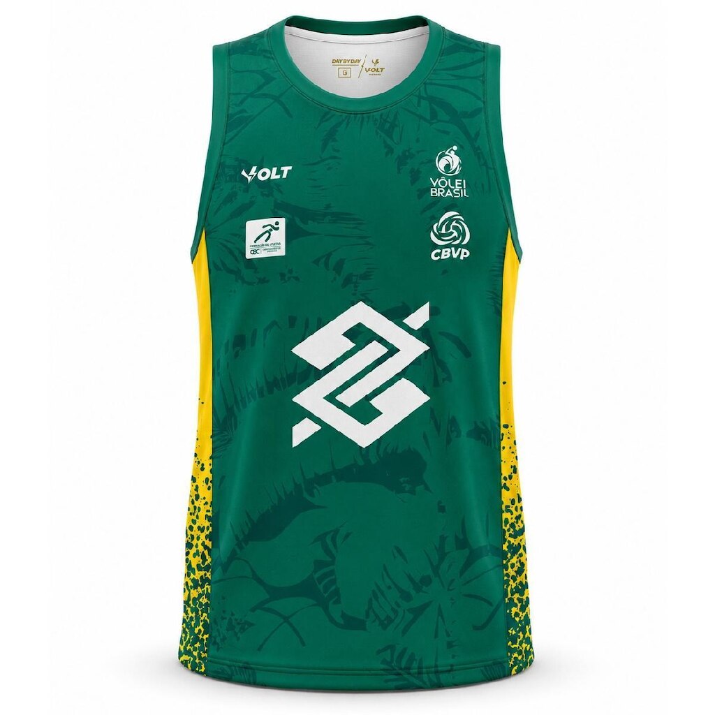Regata Brasil Vôlei Praia Volt 2026 Jogo 3 Verde - Masculino