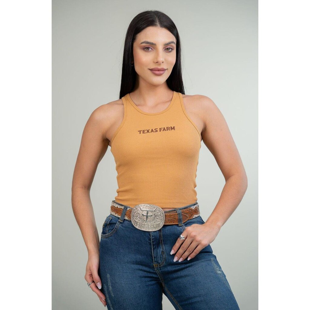 REGATA CANELADA FEMININA TEXAS FARM - WESTERN SHOW - RT004 - OCRE