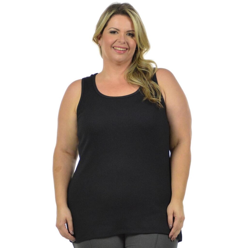 Regata canelada plus size fenomenal Pink 52