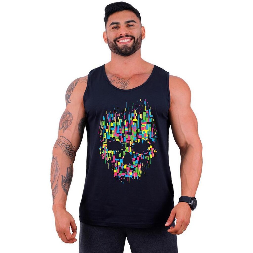Regata Clássica  MXD Conceito Caveira Abstrata Masculina