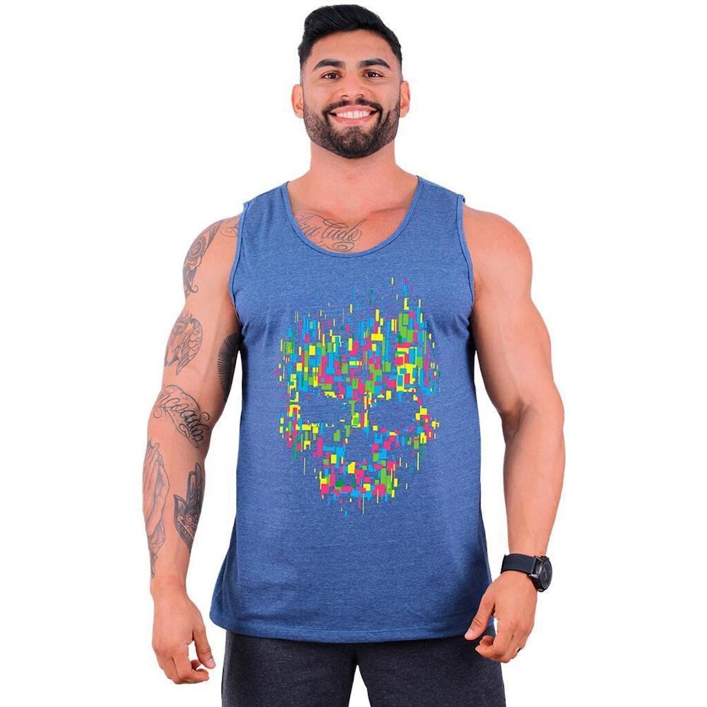 Regata Clássica  MXD Conceito Caveira Abstrata Masculina