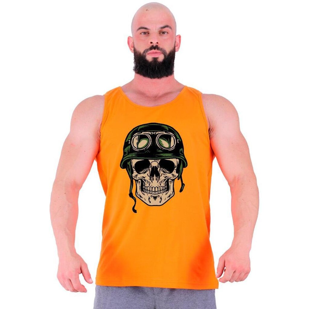 Regata Clássica MXD Conceito Caveira Militar Masculina