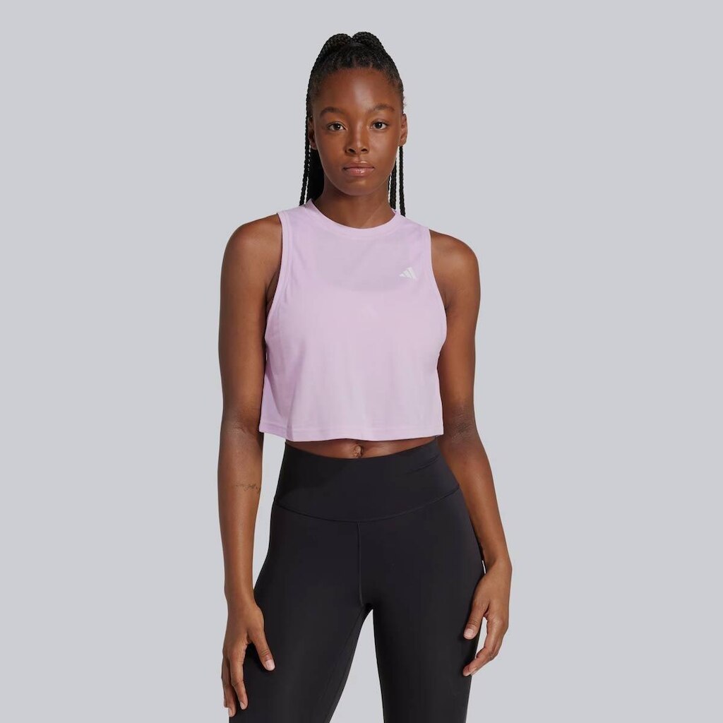 Regata Cropped Adidas Essentials Feminina Lilás