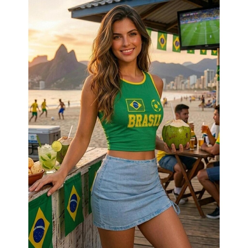 Regata Cropped Feminina Seleção Brasileira