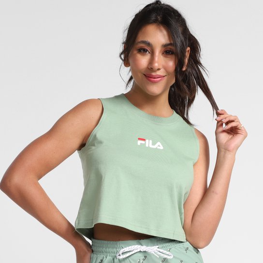 Regata Cropped Fila Letter Feminina - Verde é ruim? Regata Cropped Fila Letter Feminina - Verde é boa?