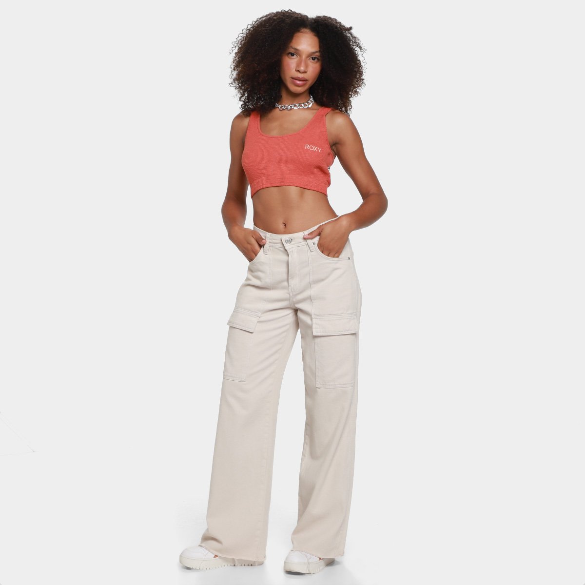 Regata Cropped Roxy Threes Company Feminina - 3