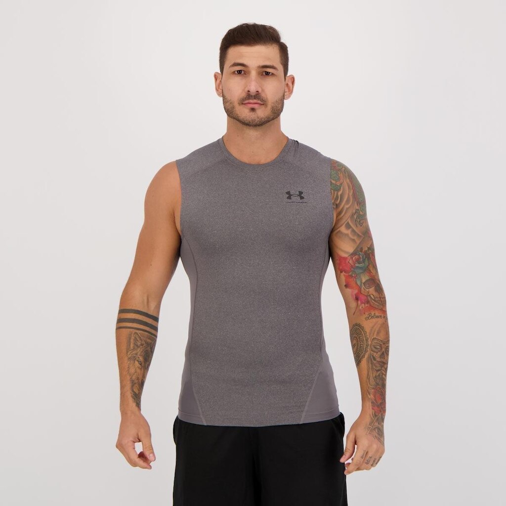 Regata de Compressão Under Armour Heatgear Cinza