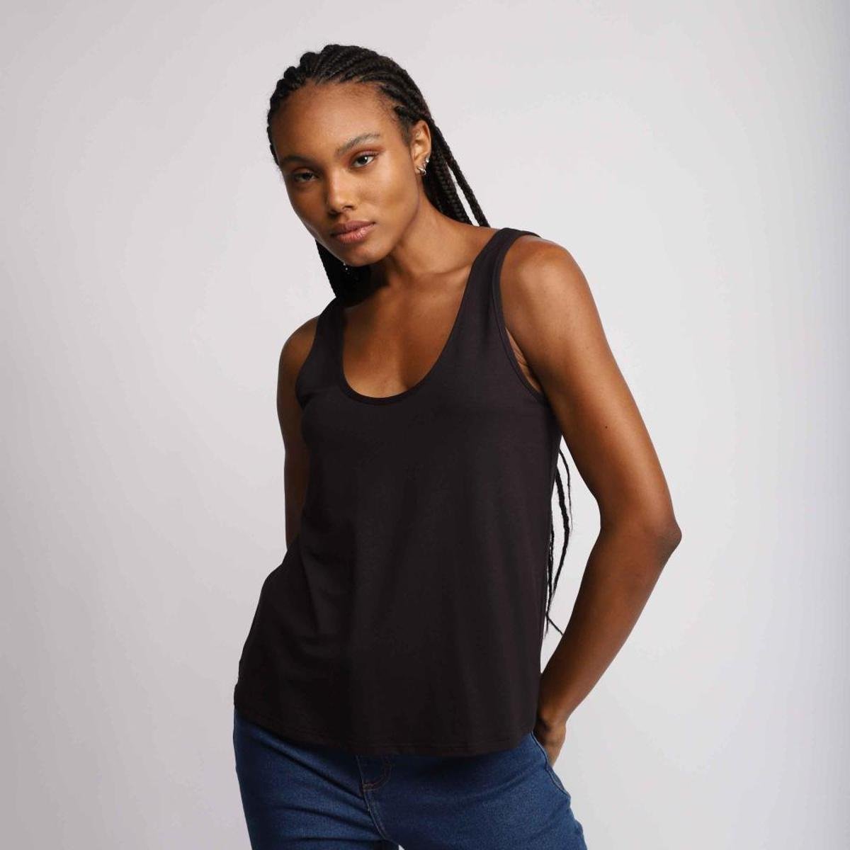 Regata Decote U Modal Feminina Menor preço em Regata Decote U Modal Feminina